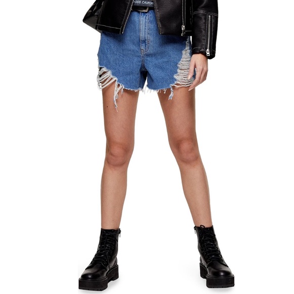 TopShop Super Ripped Mom Shorts / Size 8 - Picture 3 of 8